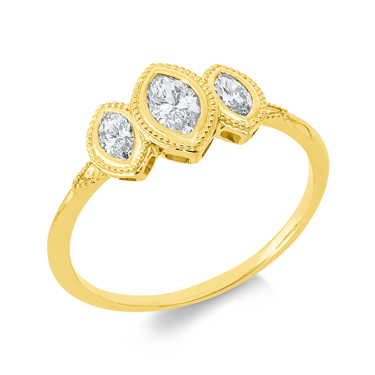 marquise  modern woman ring in yellow gold