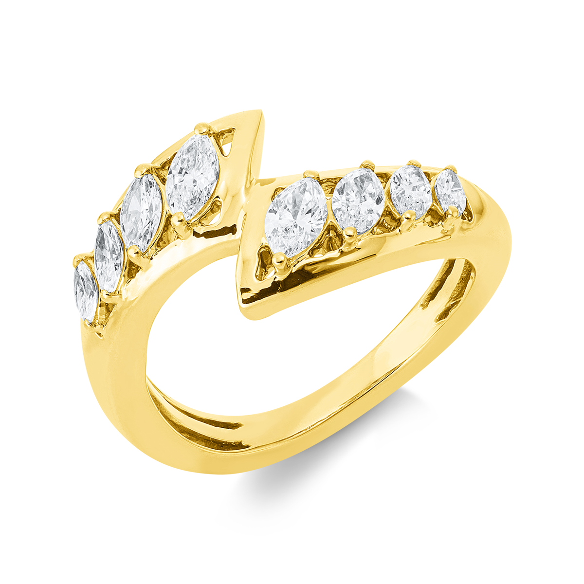 marquise  modern woman ring in yellow gold