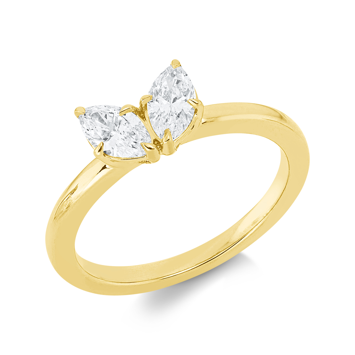 marquise  modern woman ring in yellow gold
