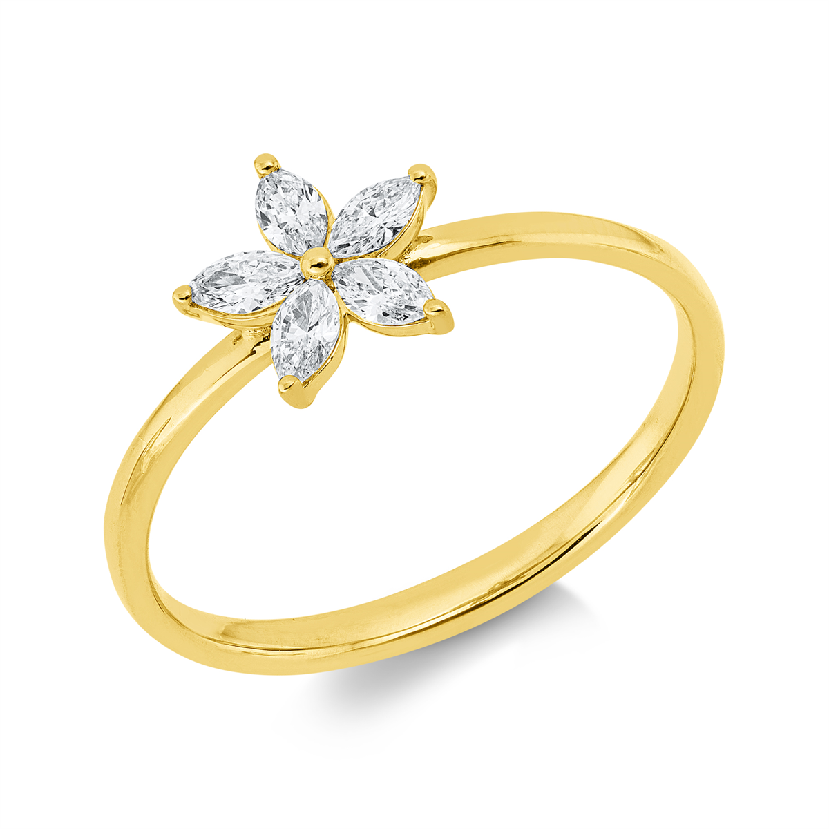 marquise  modern woman ring in yellow gold