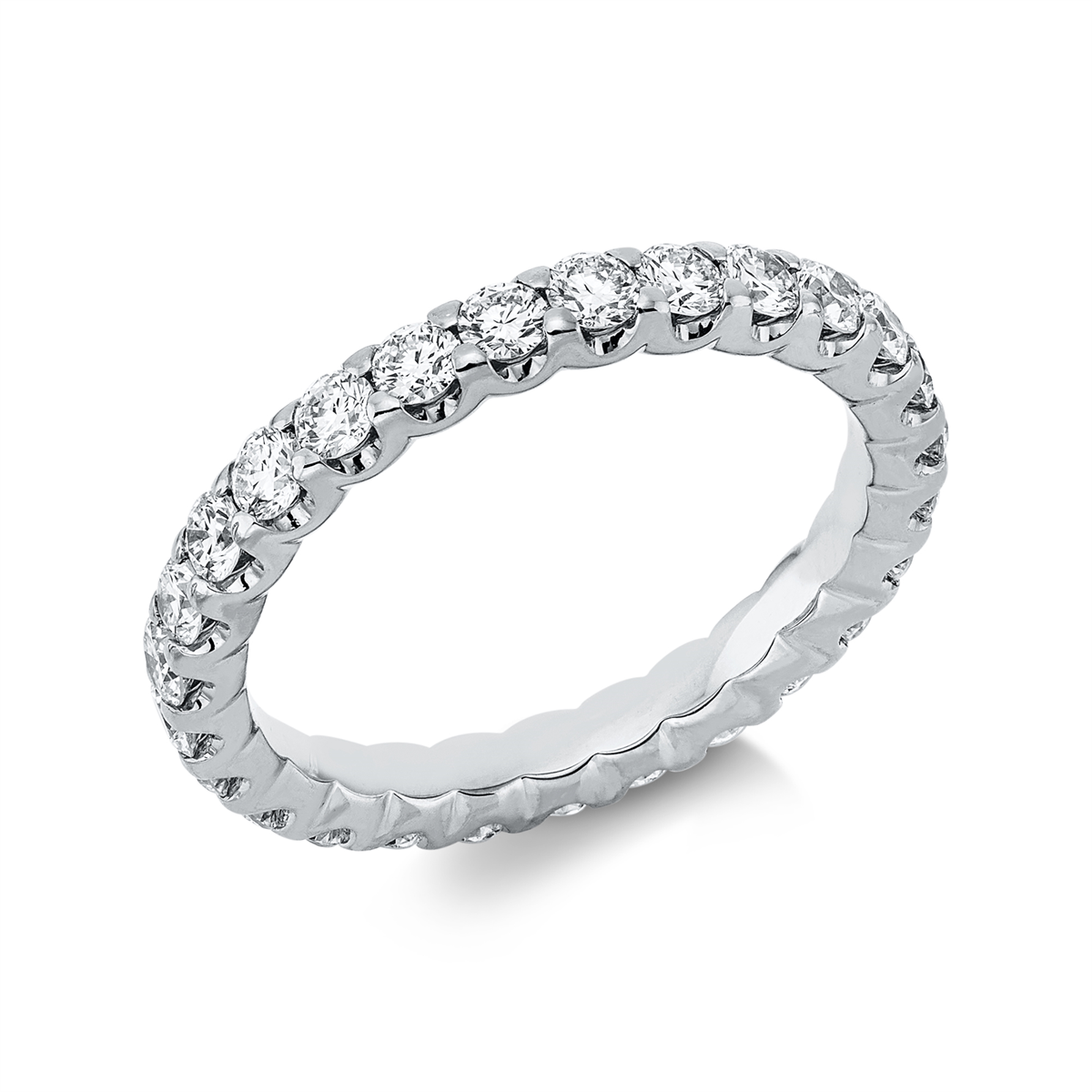 diamond full cut  eternity full ring in white gold