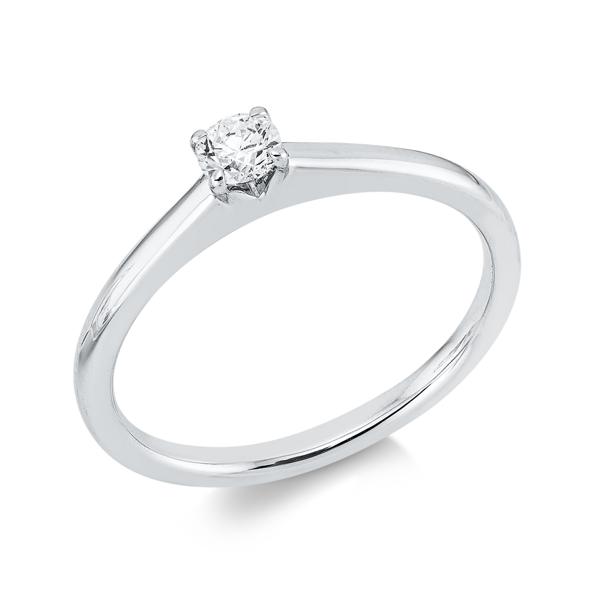 diamond full cut  solitaire ring in white gold