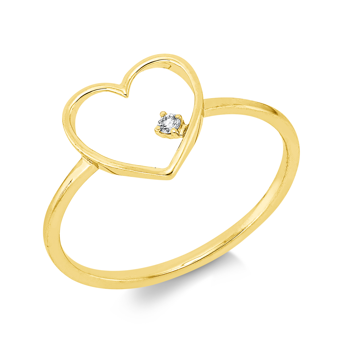 diamond full cut  modern woman ring in yellow gold