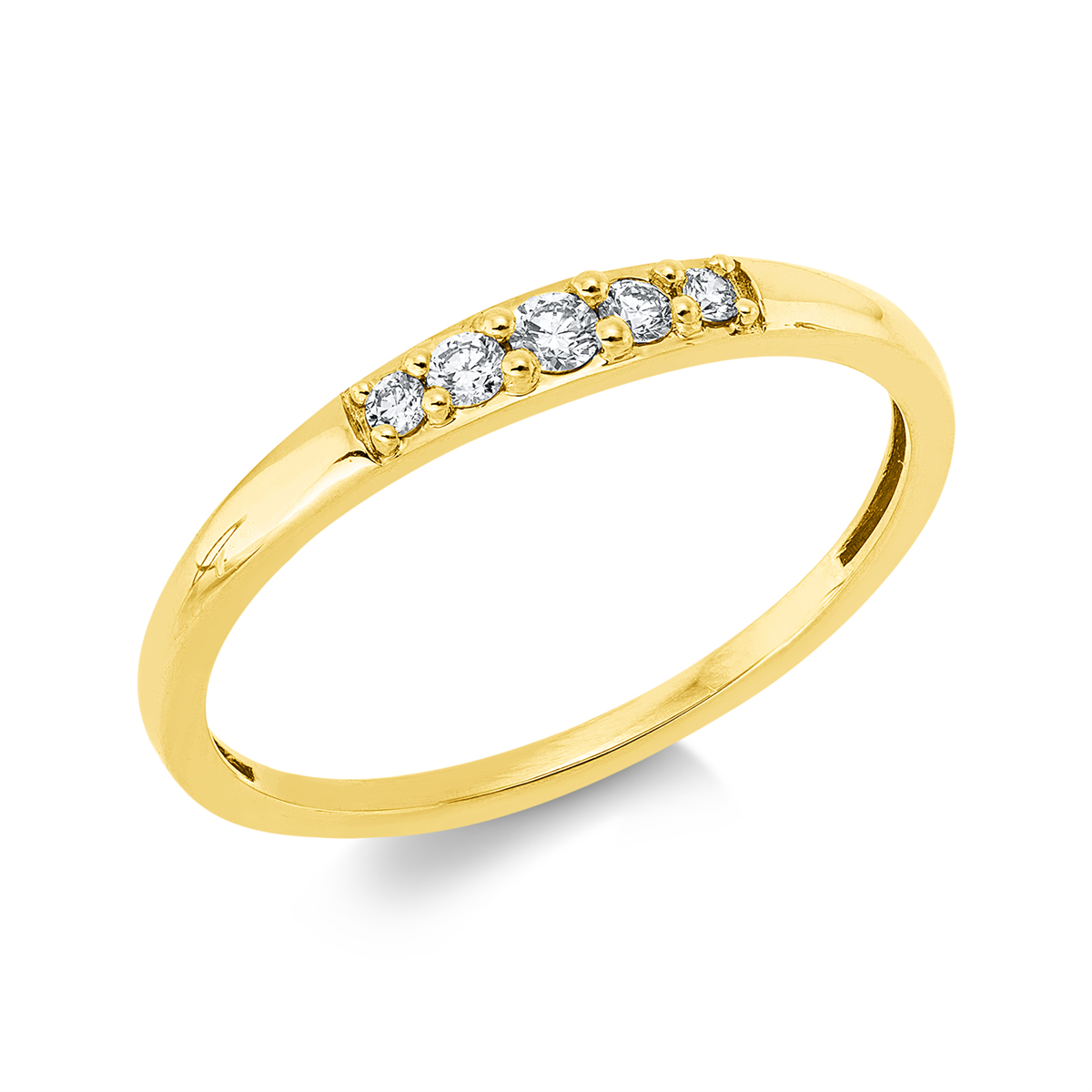 diamond full cut  modern woman ring in yellow gold