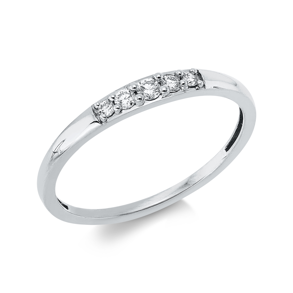 diamond full cut  modern woman ring in white gold