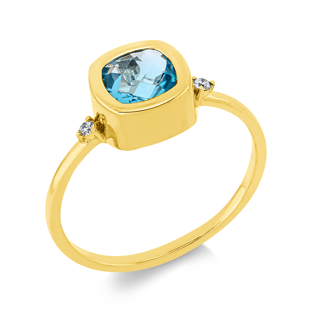 diamond full cut topaz colored stone fashion ring in yellow gold