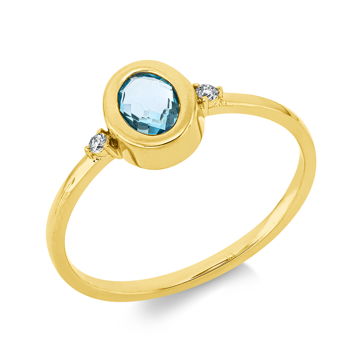diamond full cut topaz colored stone fashion ring in yellow gold