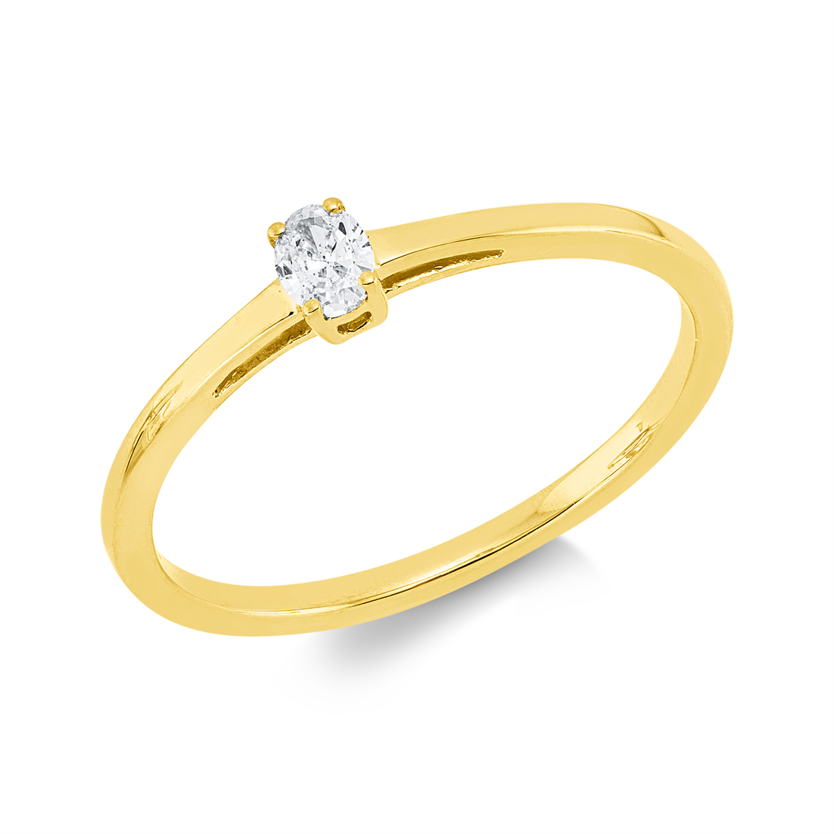 oval  modern woman ring in yellow gold