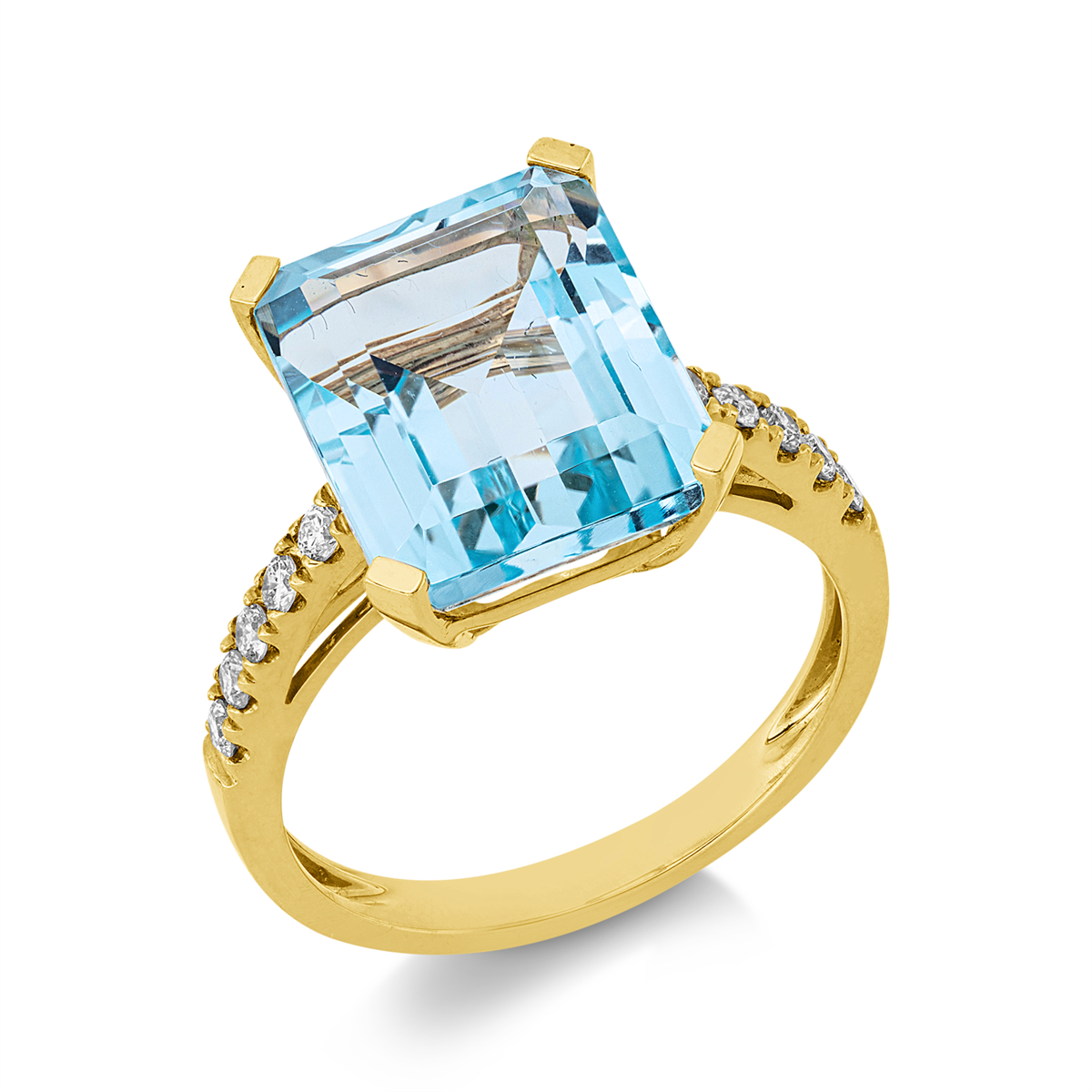 diamond full cut topaz colored stone fashion ring in yellow gold