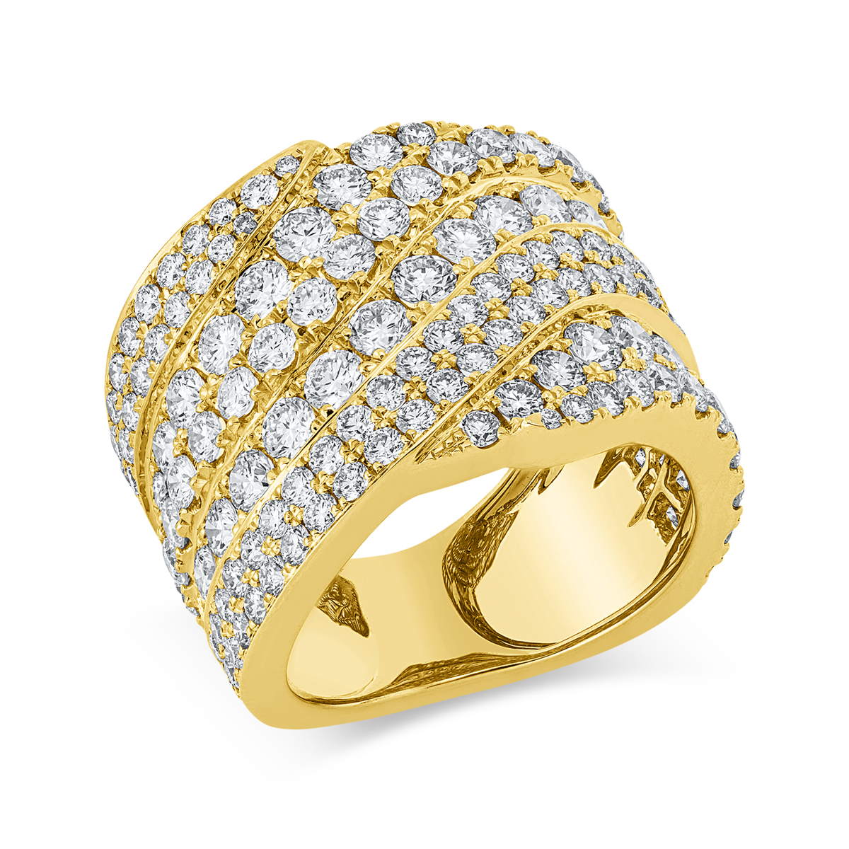 diamond full cut  exclusive ring in yellow gold