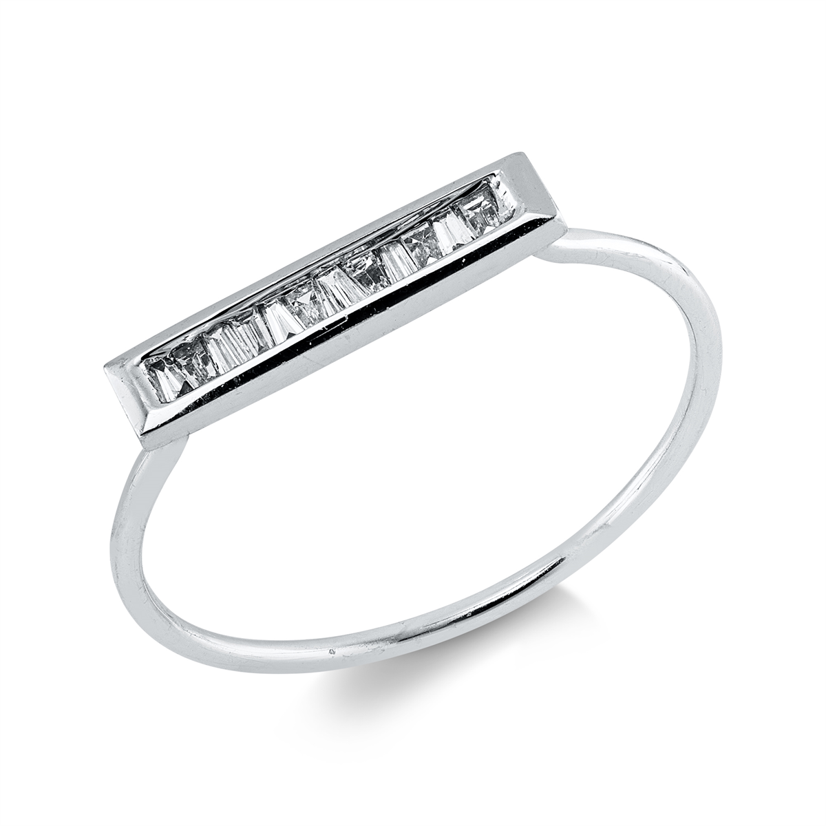 taper  modern woman ring in white gold