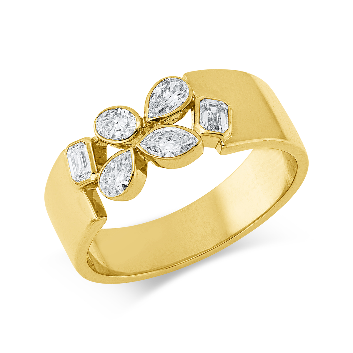 marquise  exclusive ring in yellow gold