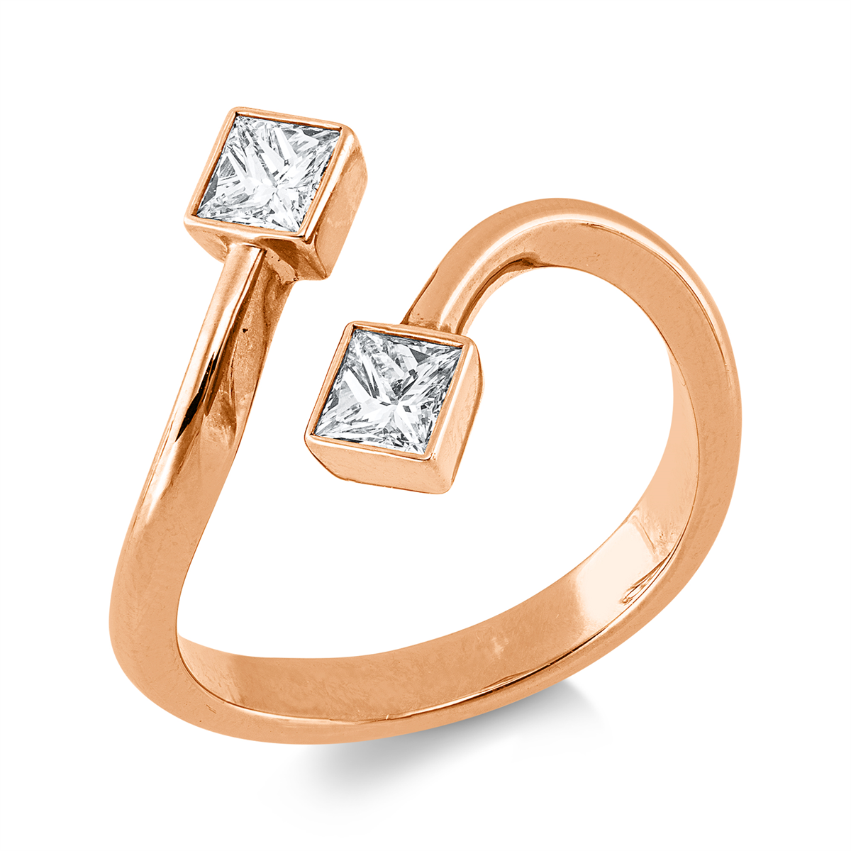 princess  modern woman ring in red gold