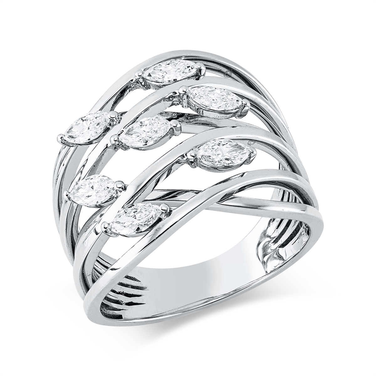 marquise  exclusive ring in white gold