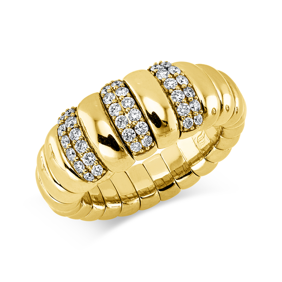diamond full cut  multi-stone ring in yellow gold