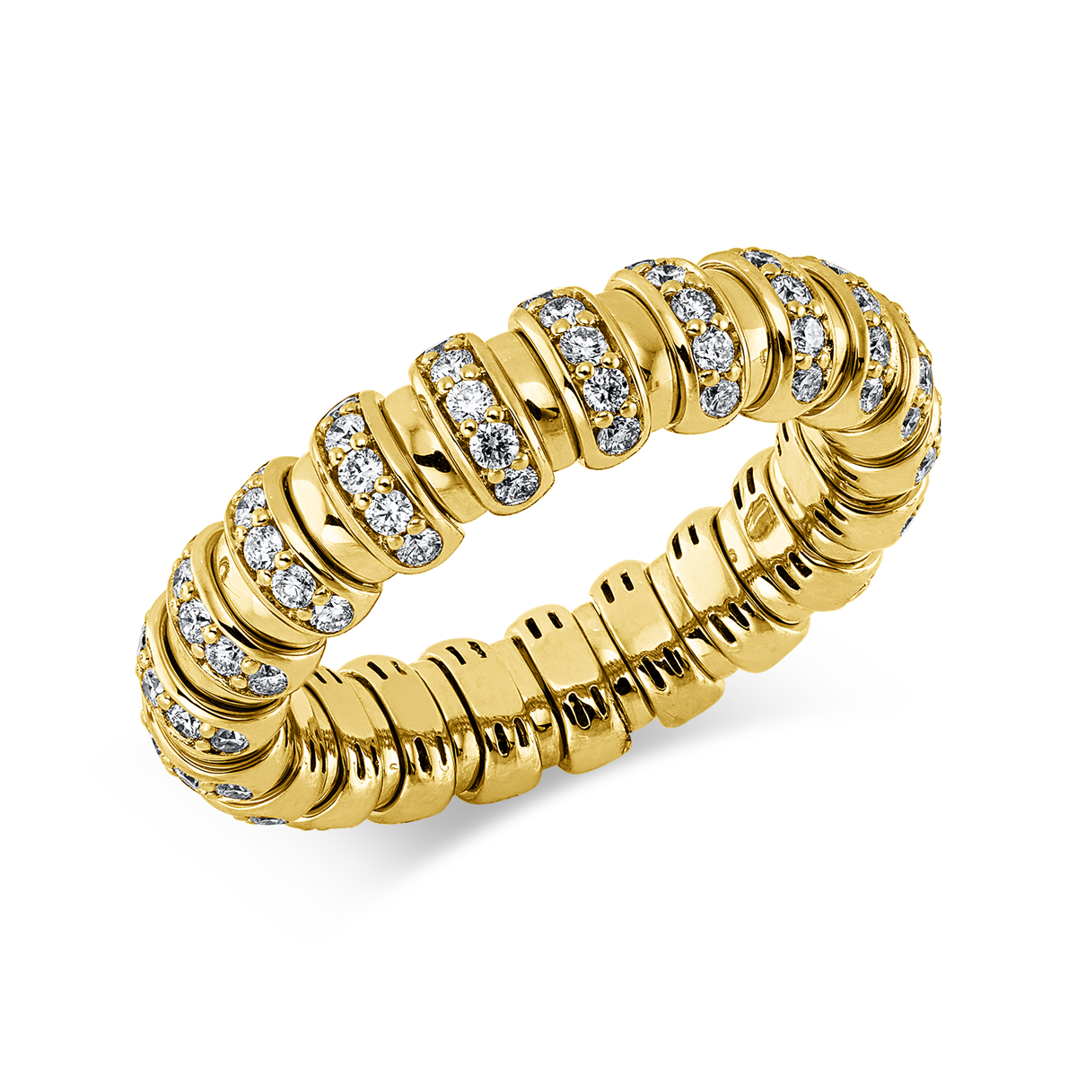 diamond full cut  multi-stone ring in yellow gold