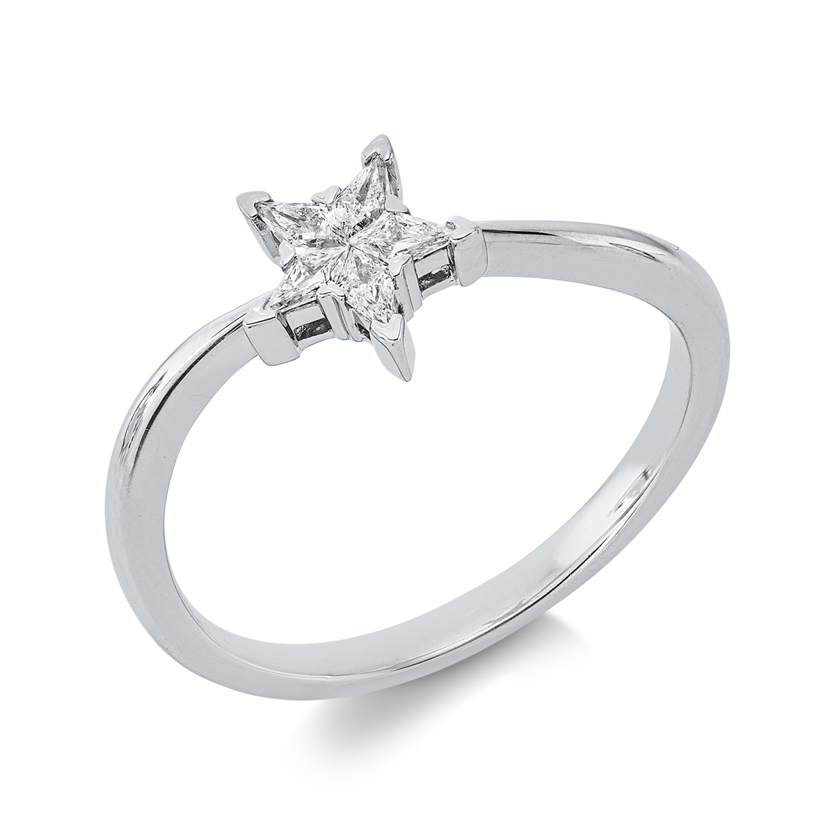 fantasy-cut  symbol ring in white gold