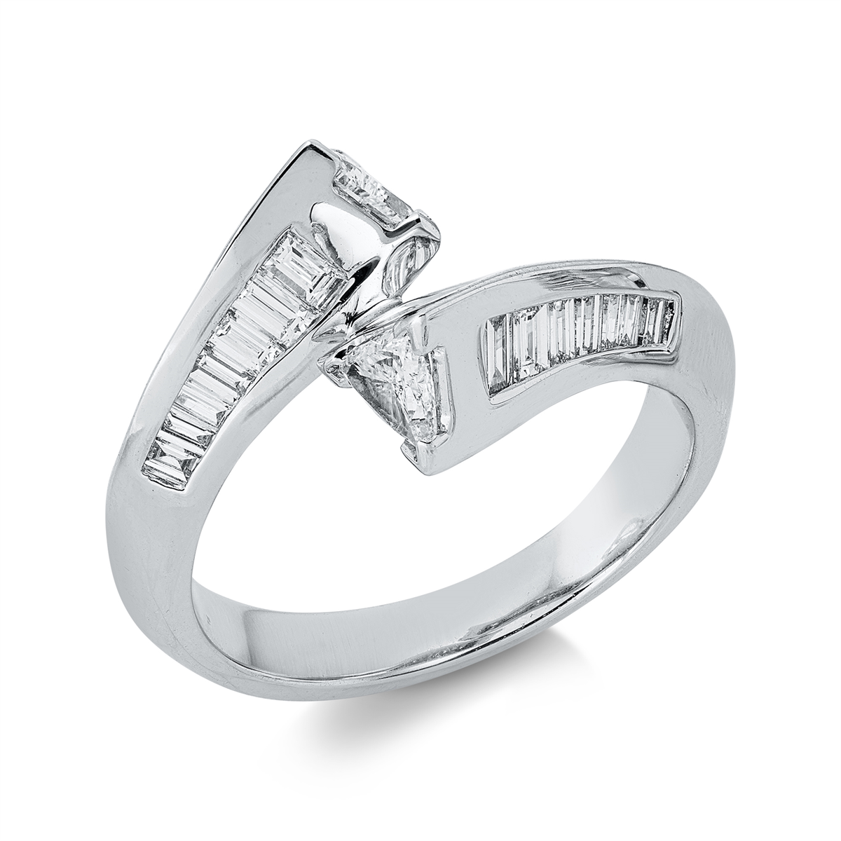baguette  baguette ring in white gold