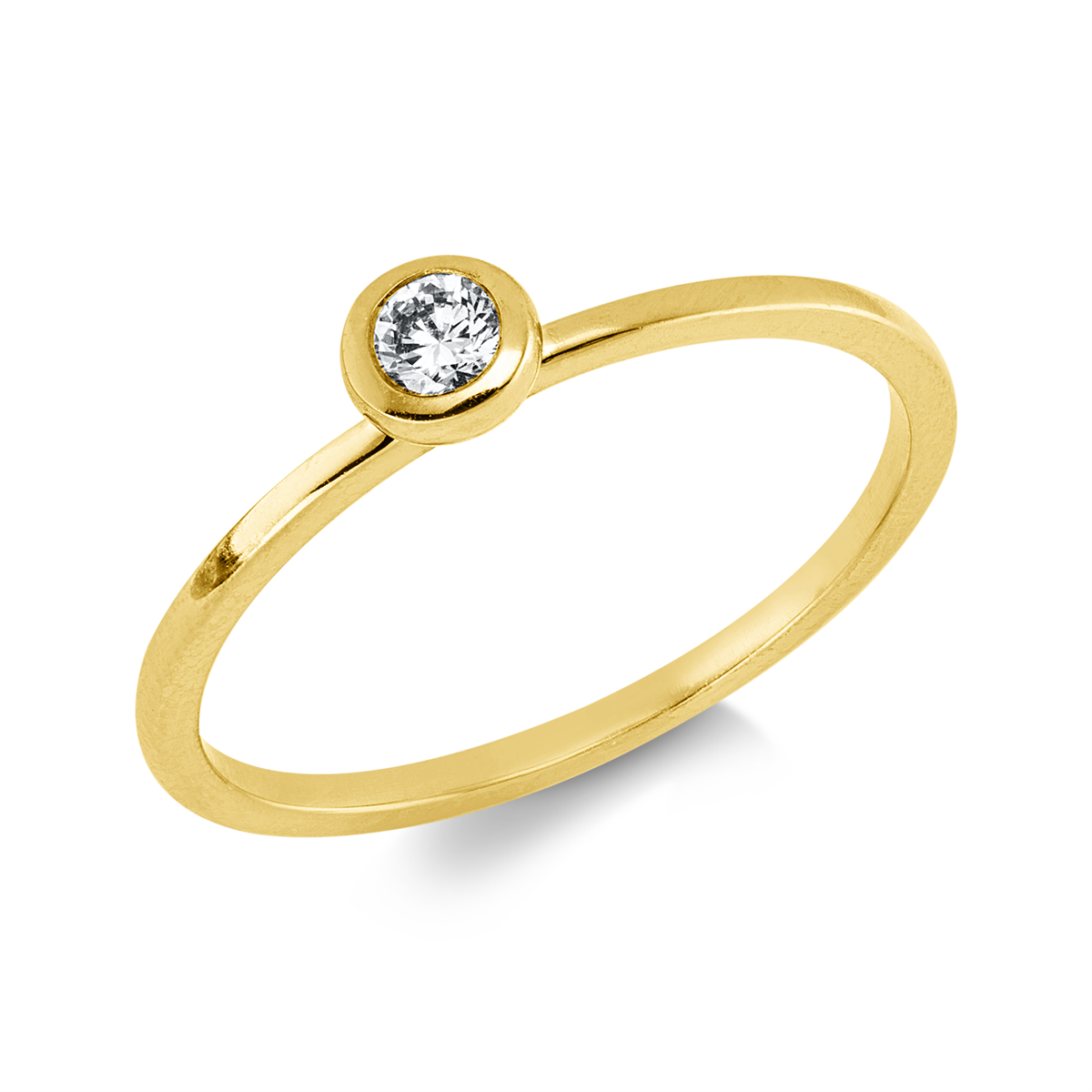 diamond full cut  solitaire ring in yellow gold