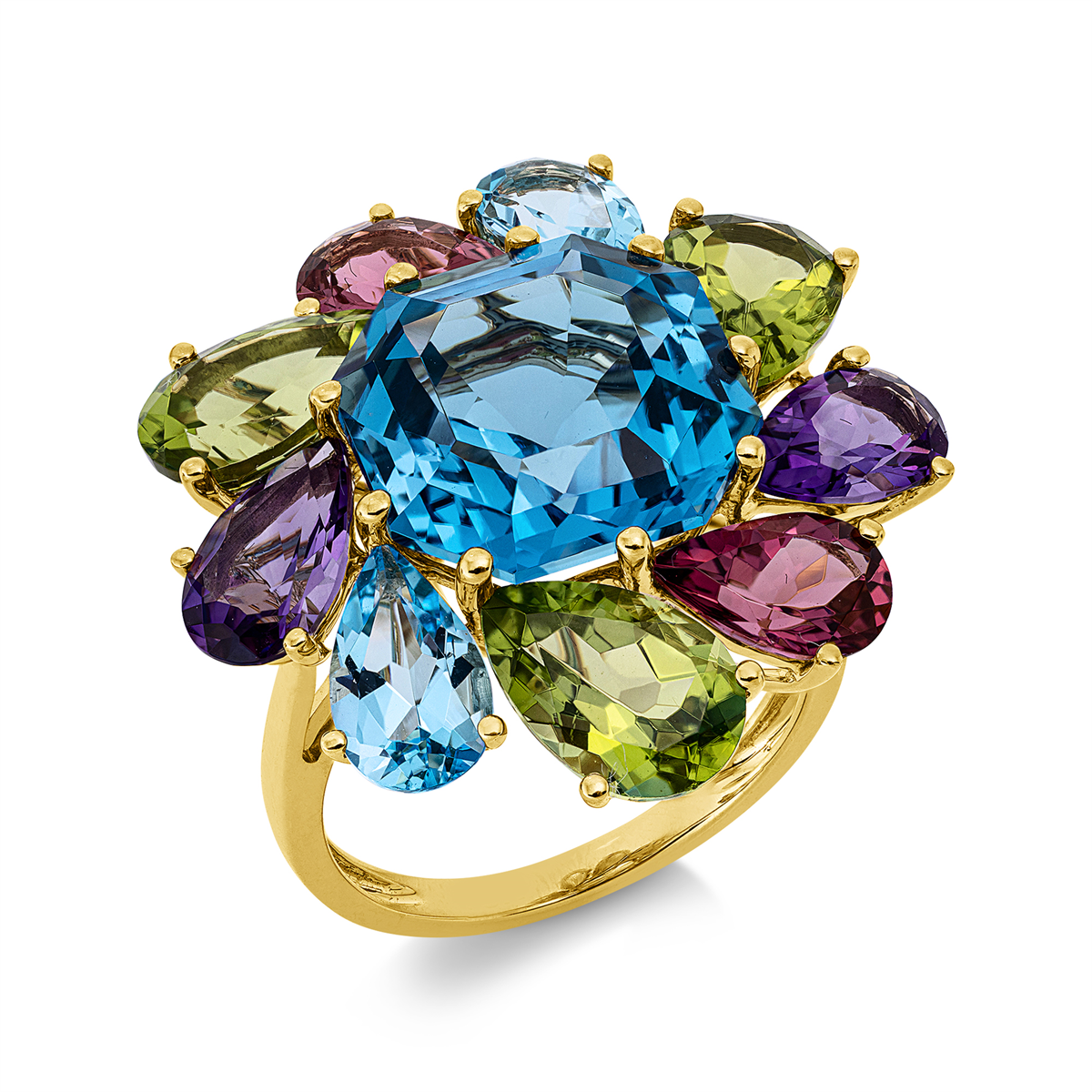 colored stone fashion ring - 1KK94