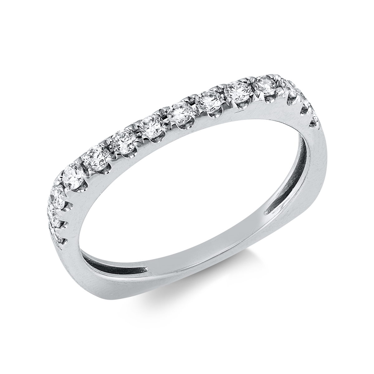 diamond full cut  modern woman ring in white gold