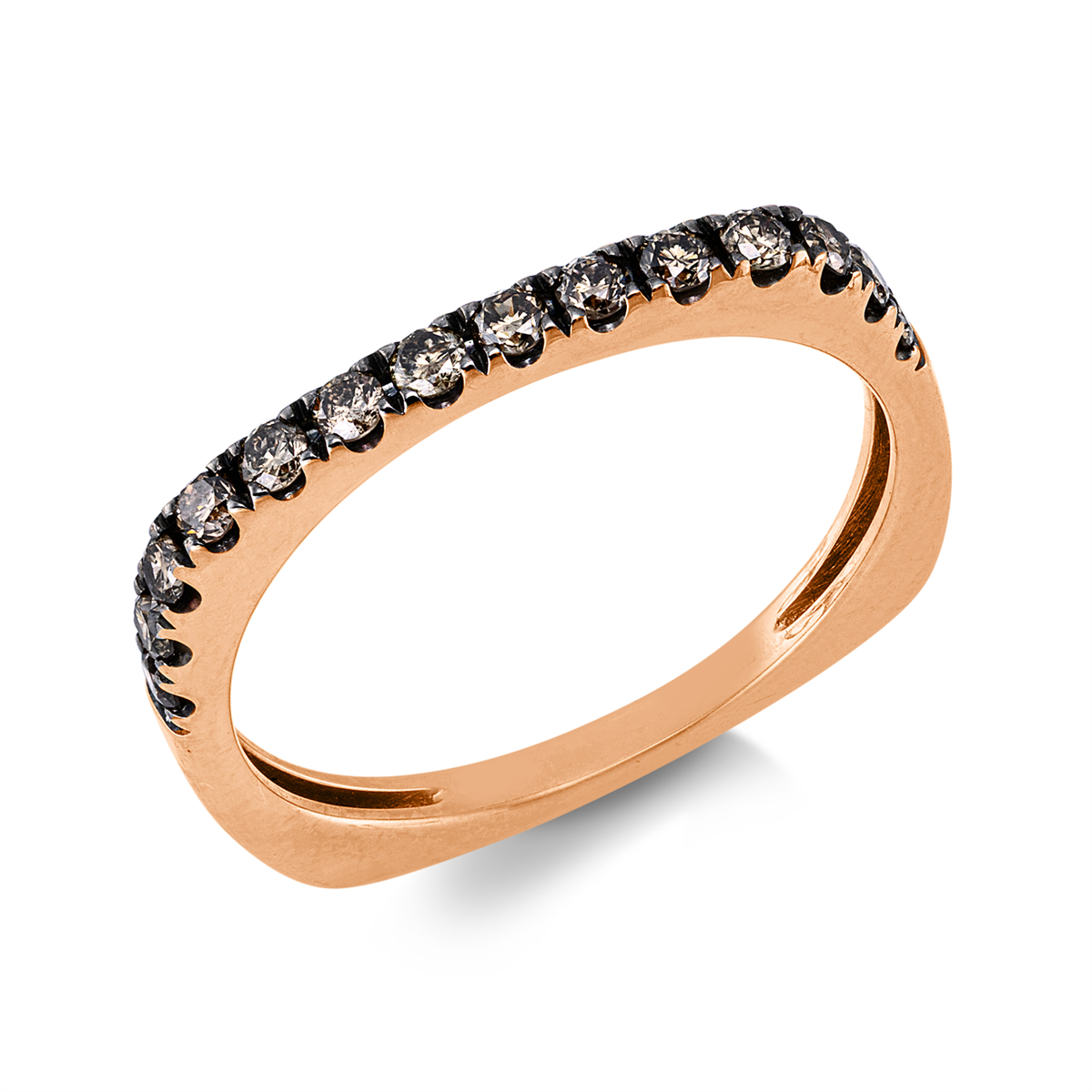 diamond full cut  modern woman ring in red gold
