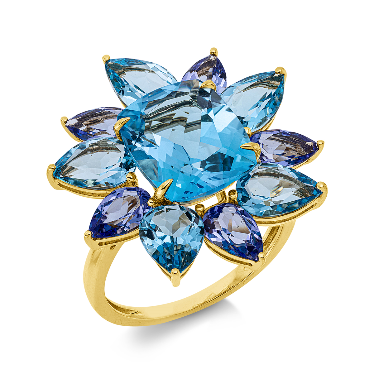 colored stone fashion ring - 1KL02