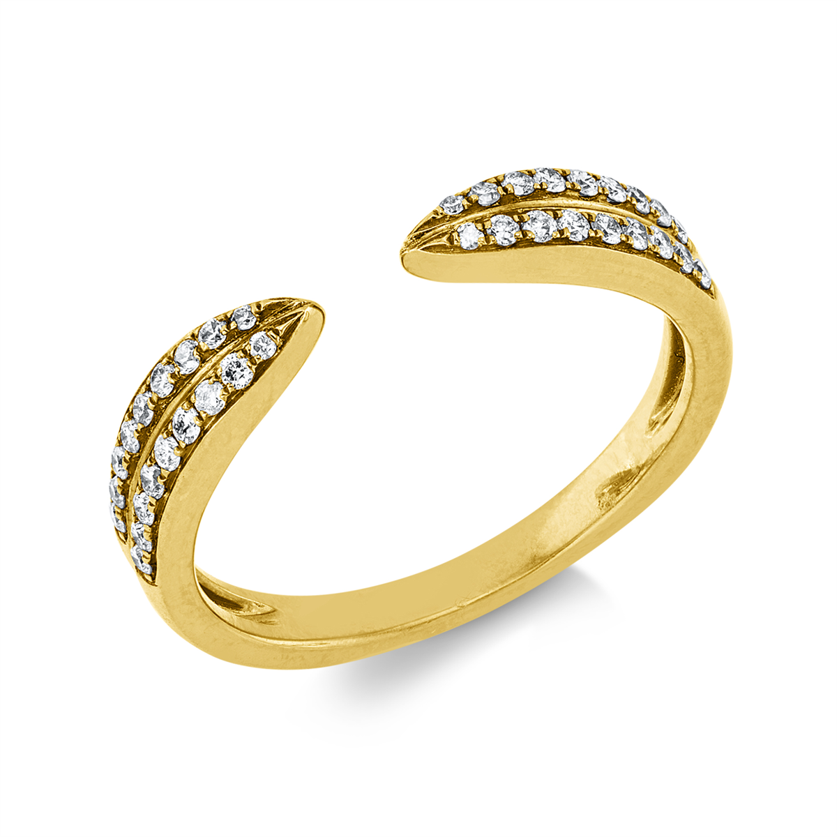 diamond full cut  modern woman ring in yellow gold