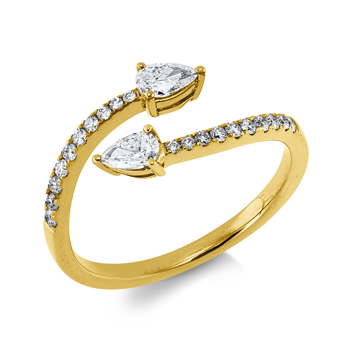diamond full cut  multi-stone ring in yellow gold