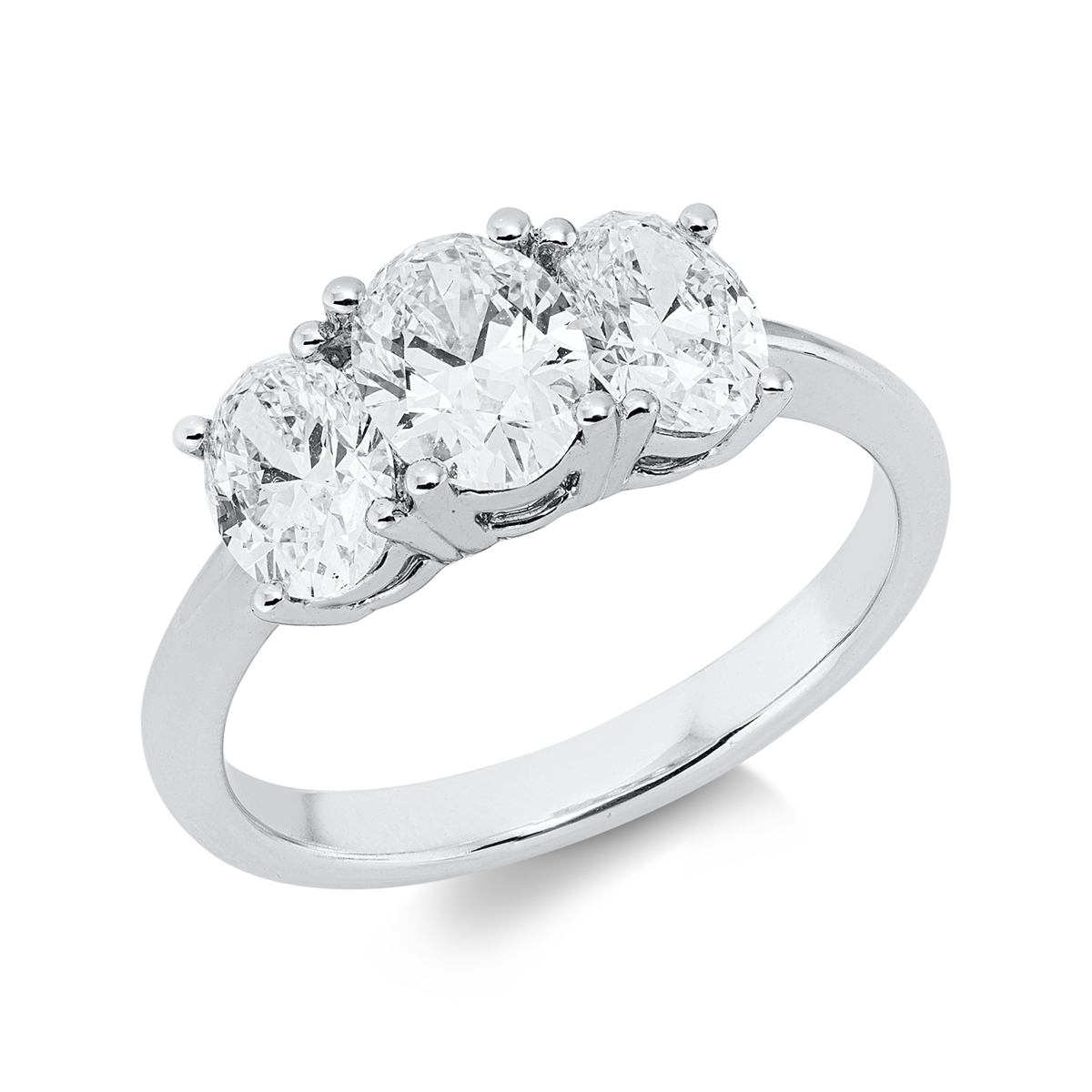 oval  solitaire with accent stones ring in white gold