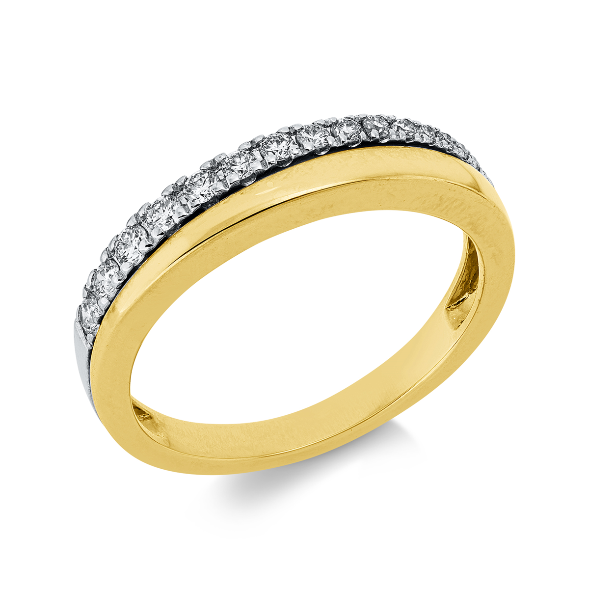 diamond full cut  modern woman ring in yellow gold / white gold