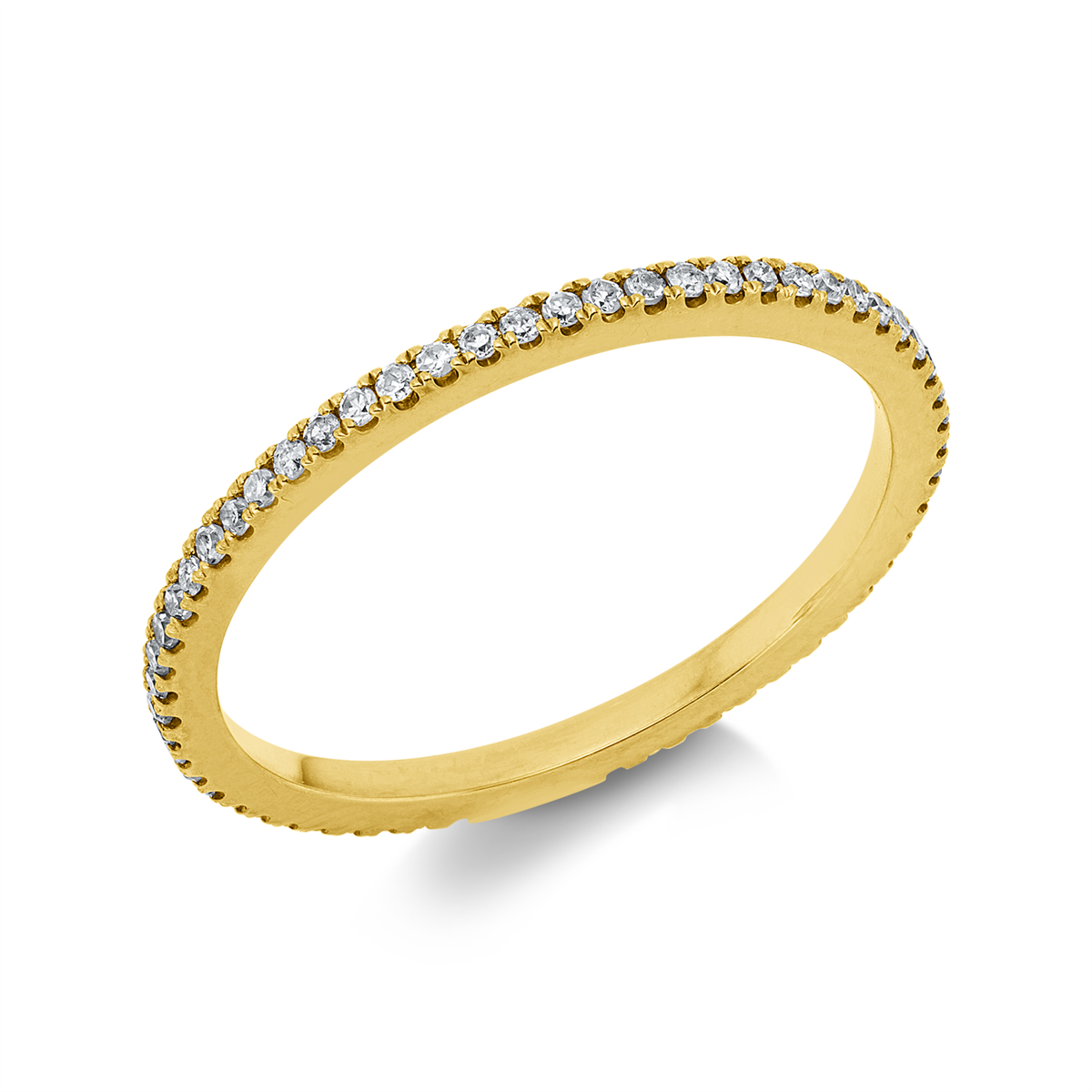 diamond single cut  eternity full ring in yellow gold