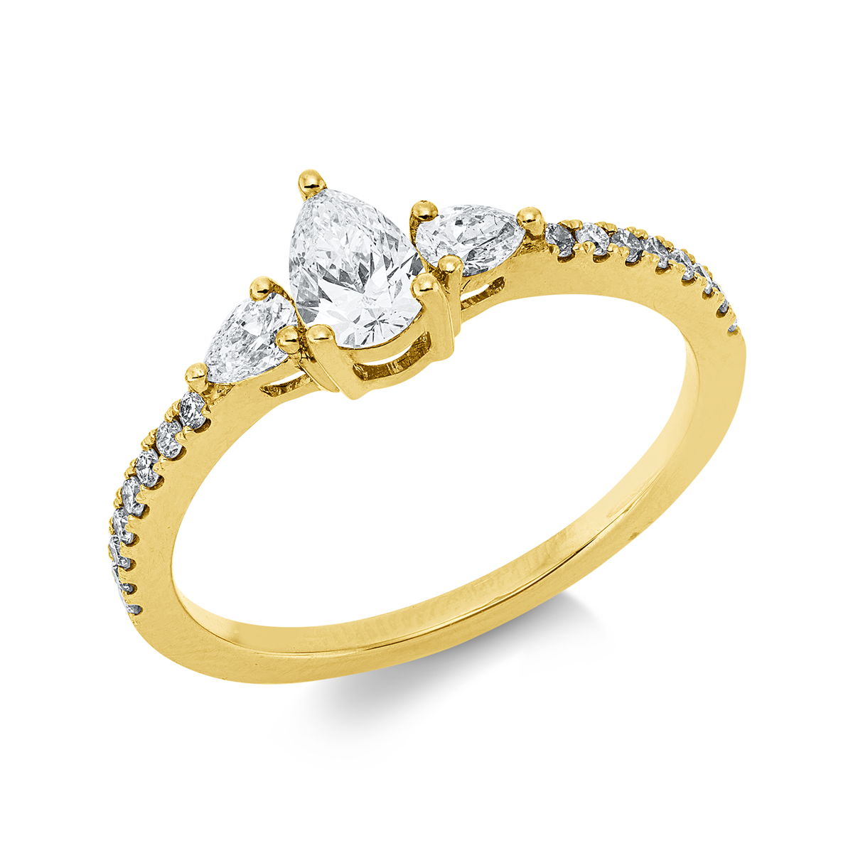 fantasy-cut  modern woman ring in yellow gold