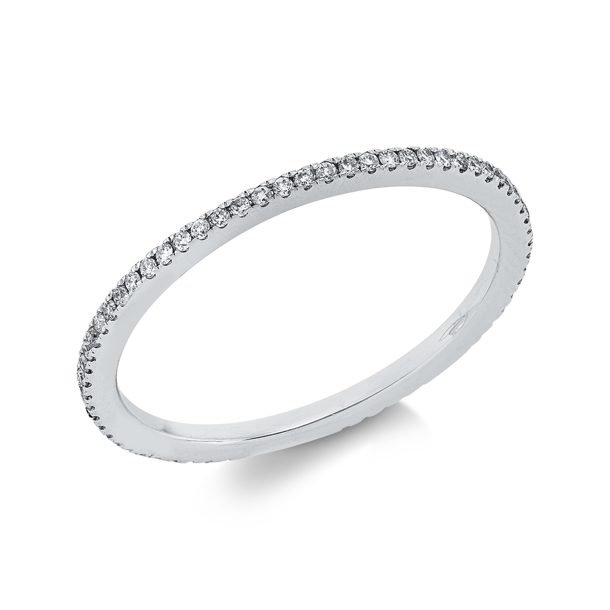 diamond full cut  eternity full ring in white gold