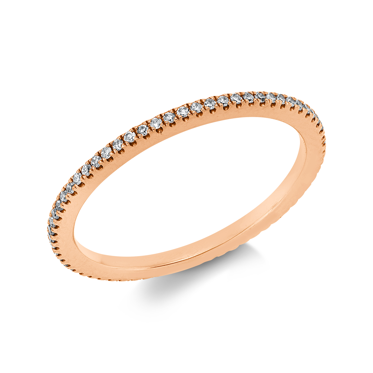 diamond single cut  modern woman ring in red gold