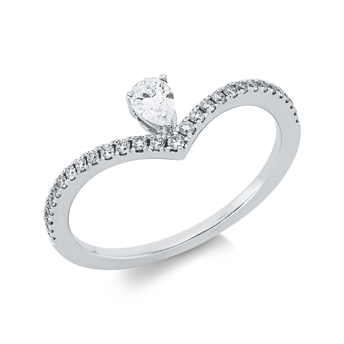 fantasy-cut  modern woman ring in white gold