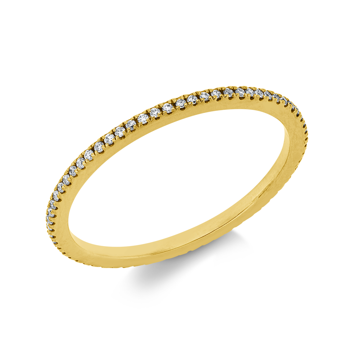 diamond full cut  eternity full ring in yellow gold