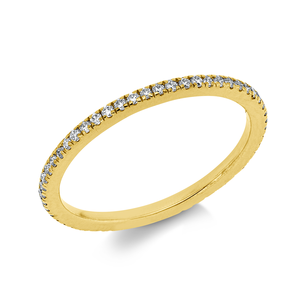 diamond full cut  eternity full ring in yellow gold