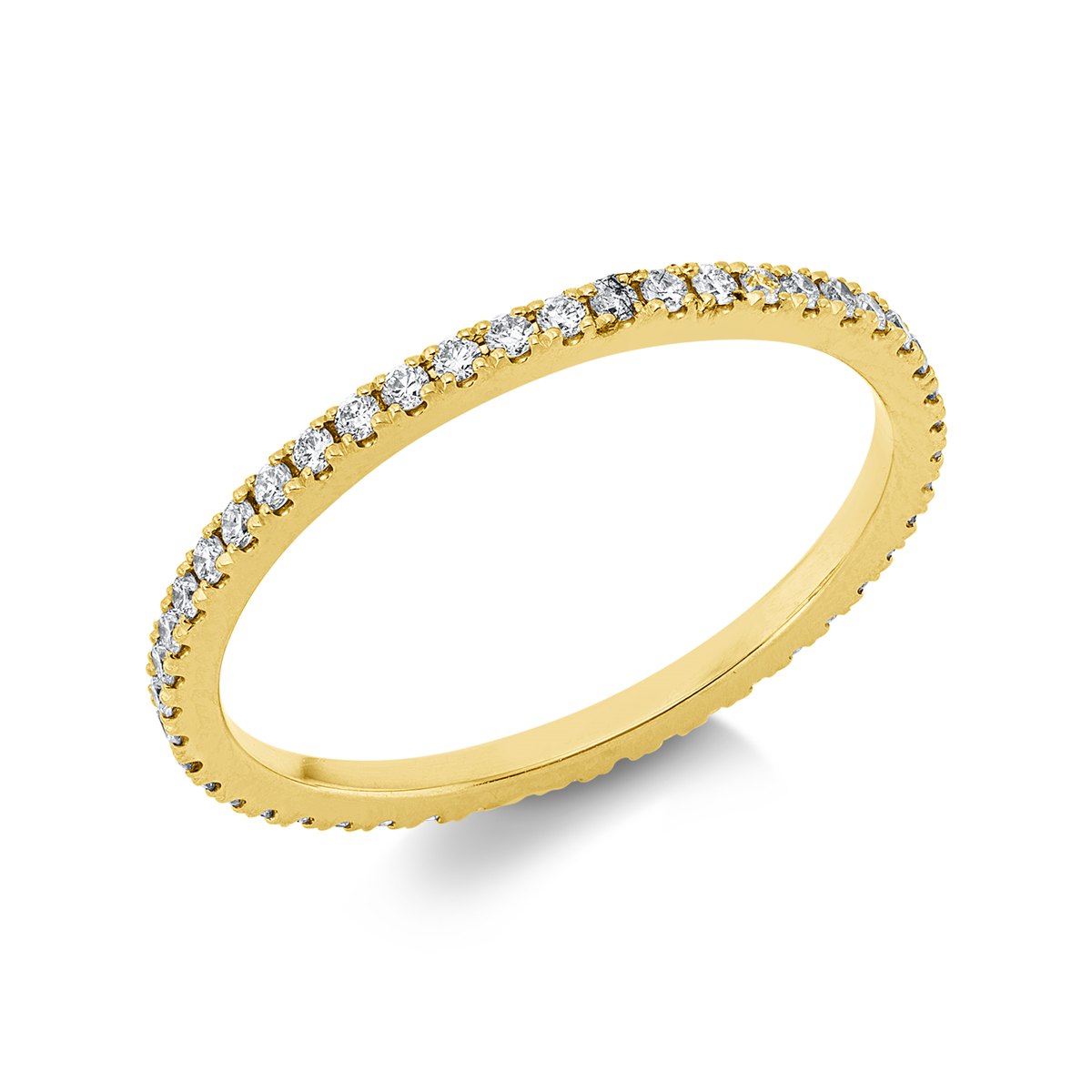 diamond full cut  eternity full ring in yellow gold