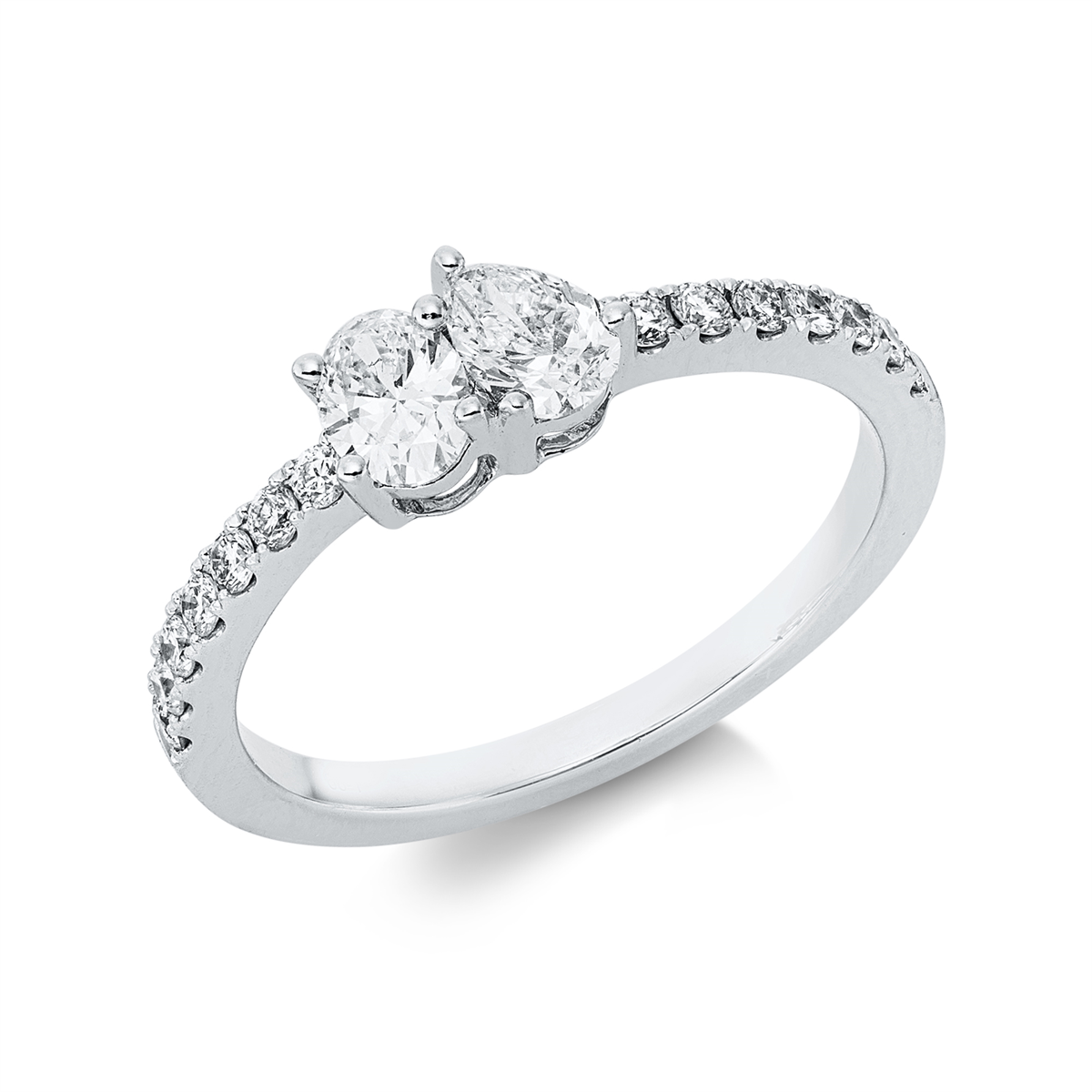 fantasy-cut  modern woman ring in white gold