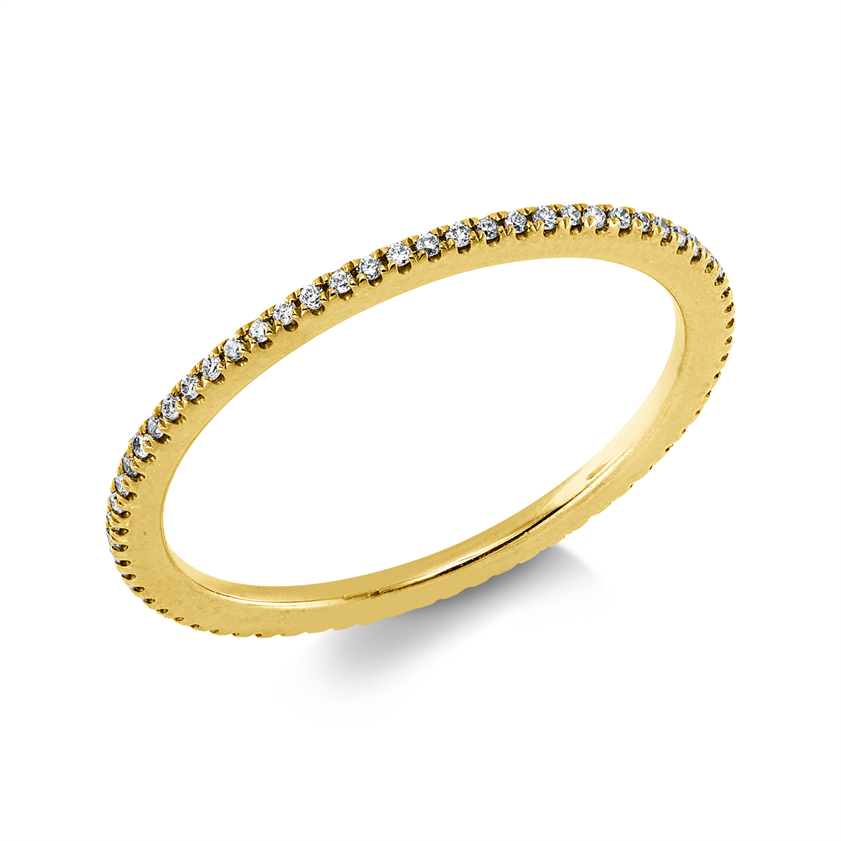 diamond full cut  eternity full ring in yellow gold