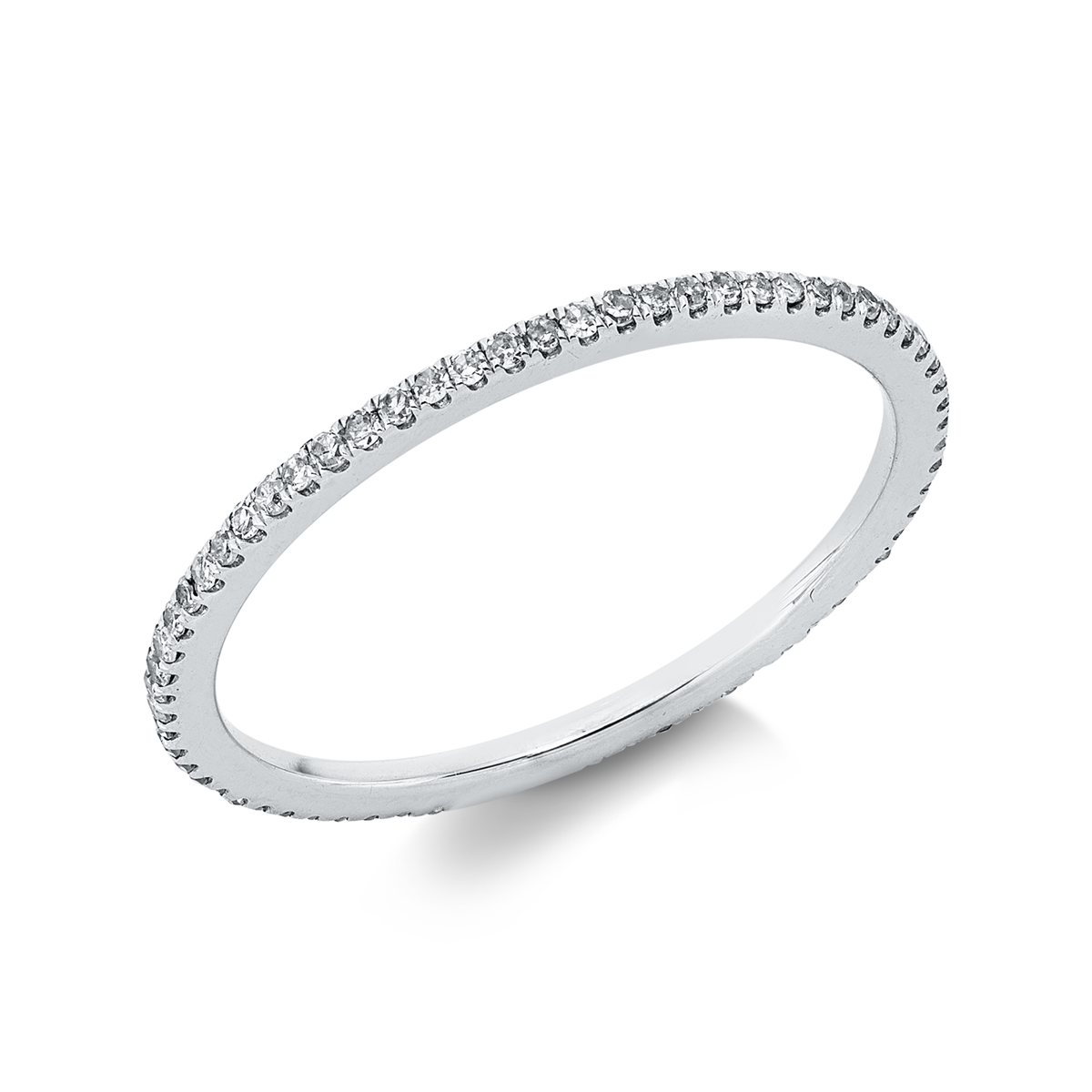 diamond single cut  eternity full ring in white gold