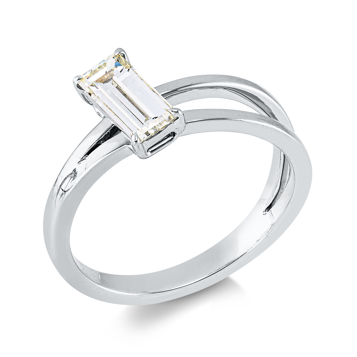 baguette  baguette ring in white gold