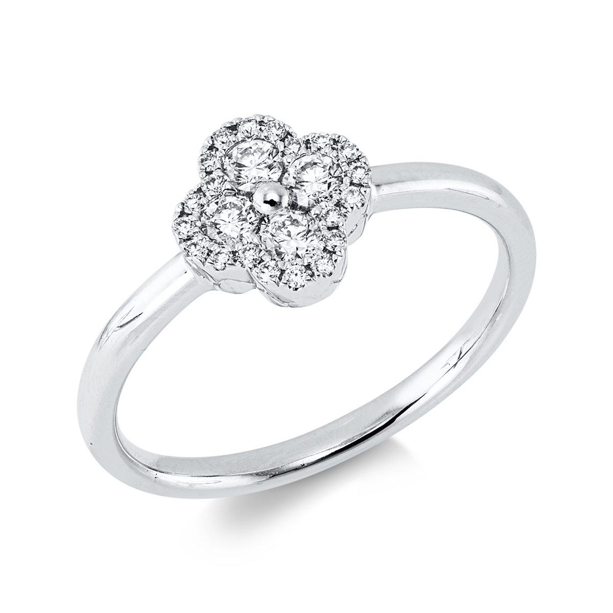 diamond full cut  illusion classic ring in white gold