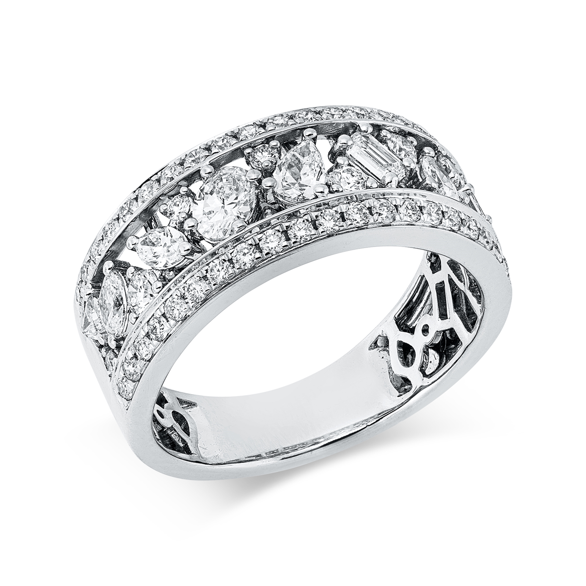 diamond full cut  exclusive ring in white gold