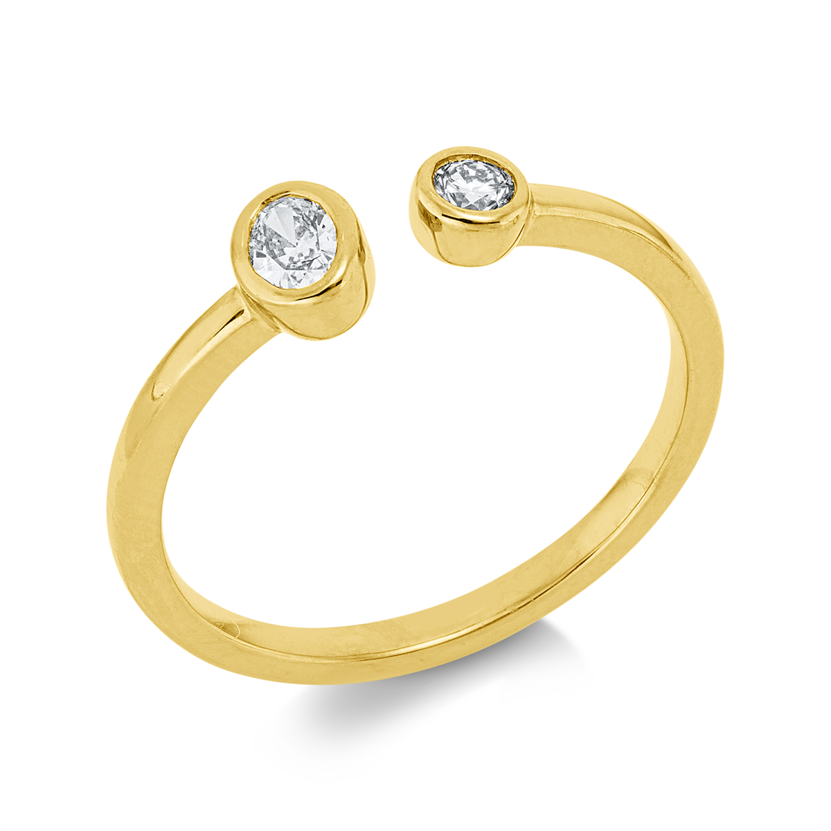 diamond full cut  modern woman ring in yellow gold
