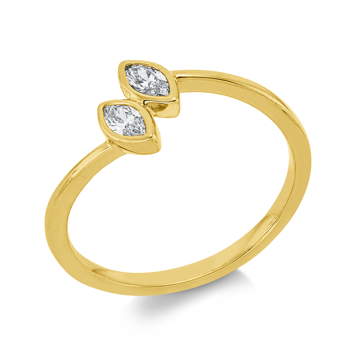 marquise  modern woman ring in yellow gold