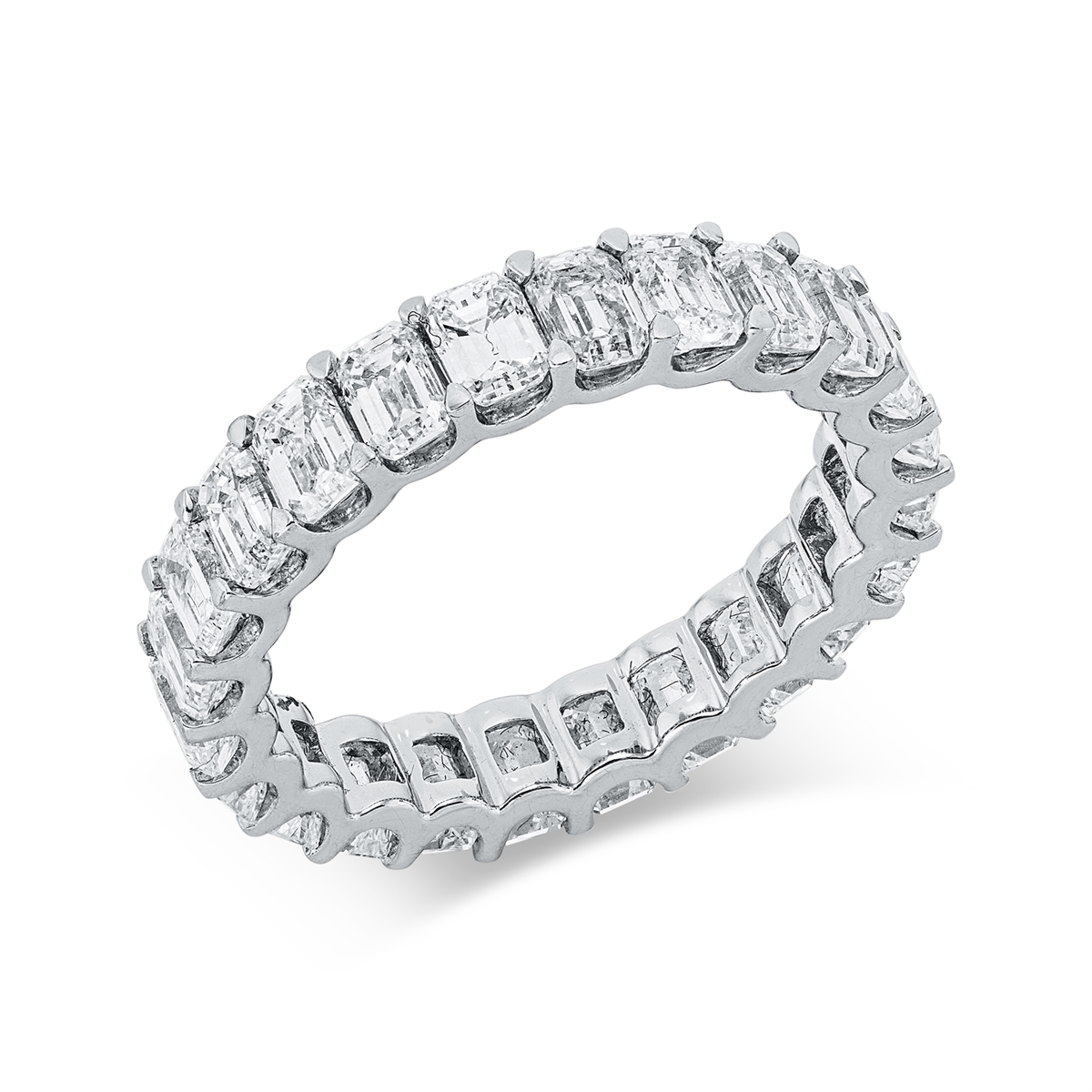 emerald cut  exclusive ring in white gold