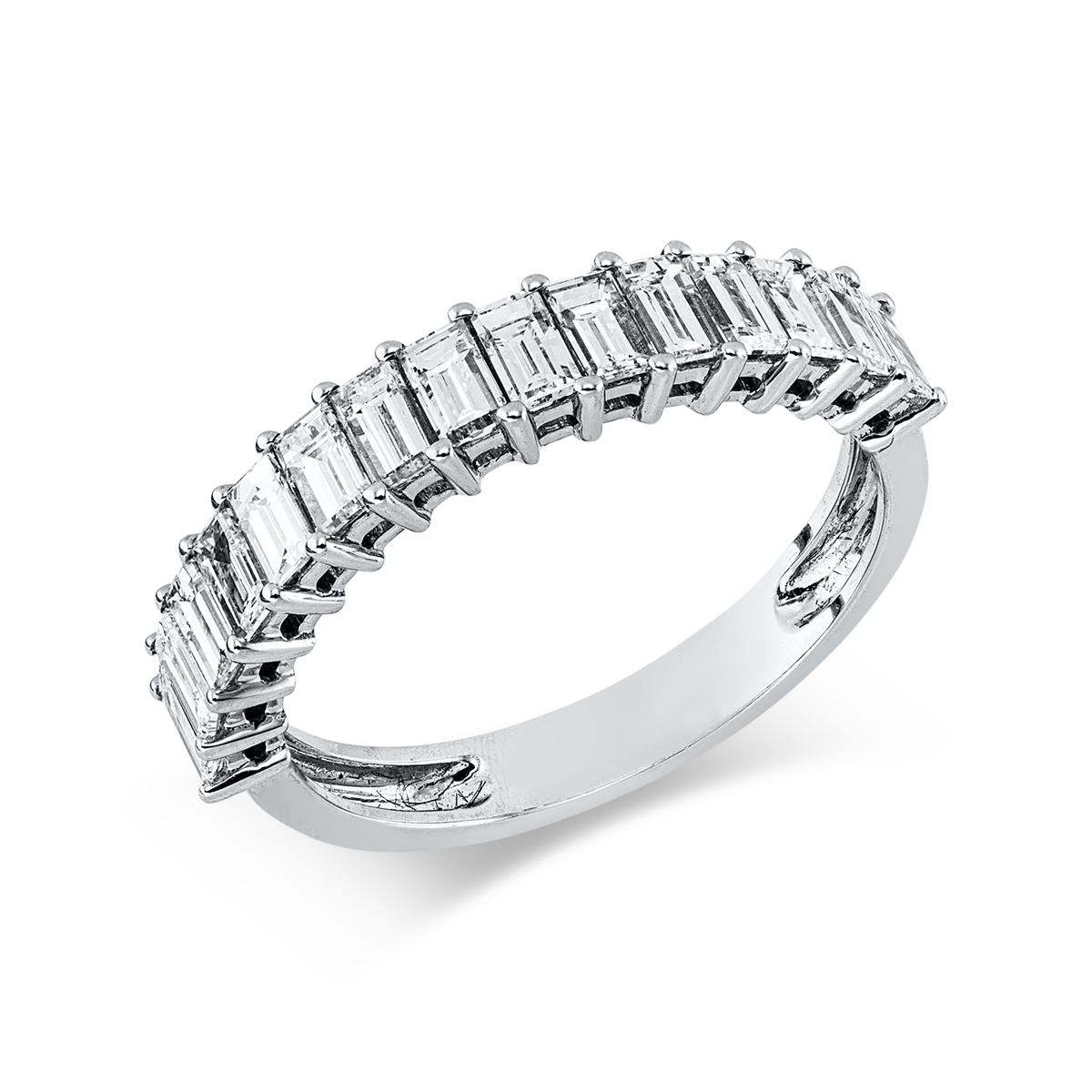 baguette  baguette ring in white gold