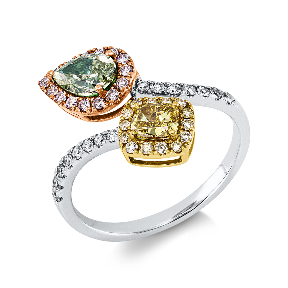 diamond full cut  fancy colored diamond ring in whitegold /yellowgold /redgold